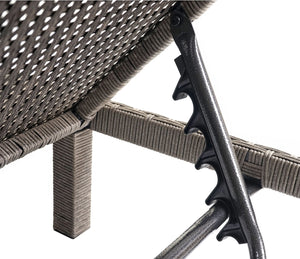 Poly-Rattan Sonnenliege Relaxliege Gartenliege Basic grau Kissen dunkelgrau