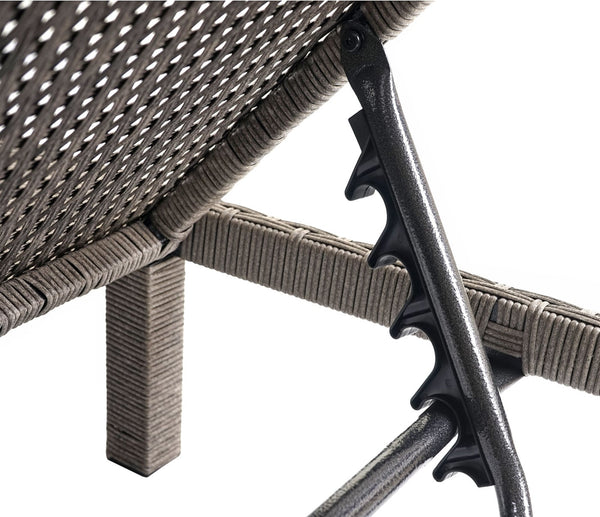 Poly-Rattan Sonnenliege Relaxliege Gartenliege Basic grau Kissen dunkelgrau