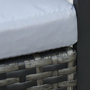 Polyrattan-Balkonset für 2 Personen mit Kissen Grau