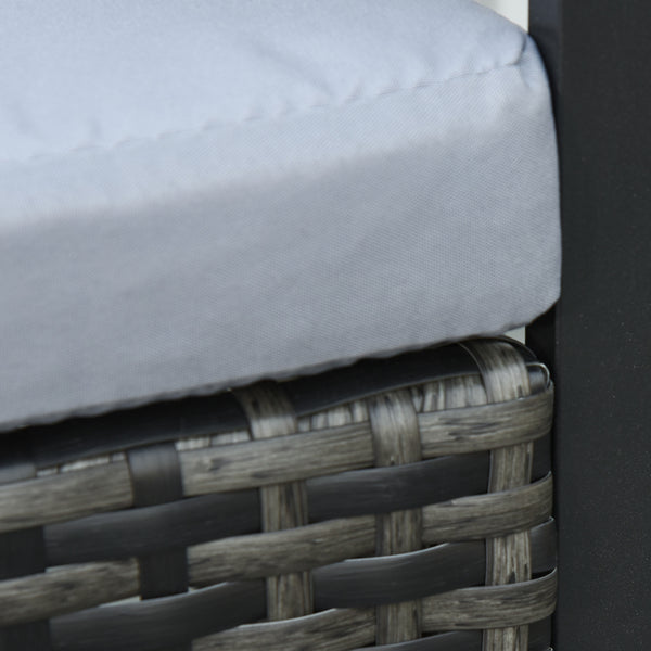 Polyrattan-Balkonset für 2 Personen mit Kissen Grau