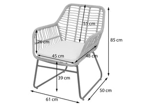Polyrattan Garten Sitzgruppe Sofa Set ohne Dekokissen anthrazit