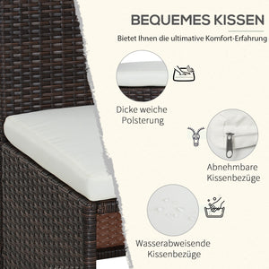 Polyrattan Gartenmöbel Set wetterfest für 4 Personen mit Tisch