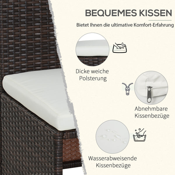 Polyrattan Gartenmöbel Set wetterfest für 4 Personen mit Tisch