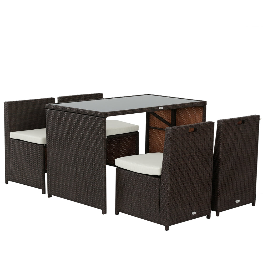 Polyrattan Gartenmöbel Set wetterfest für 4 Personen mit Tisch