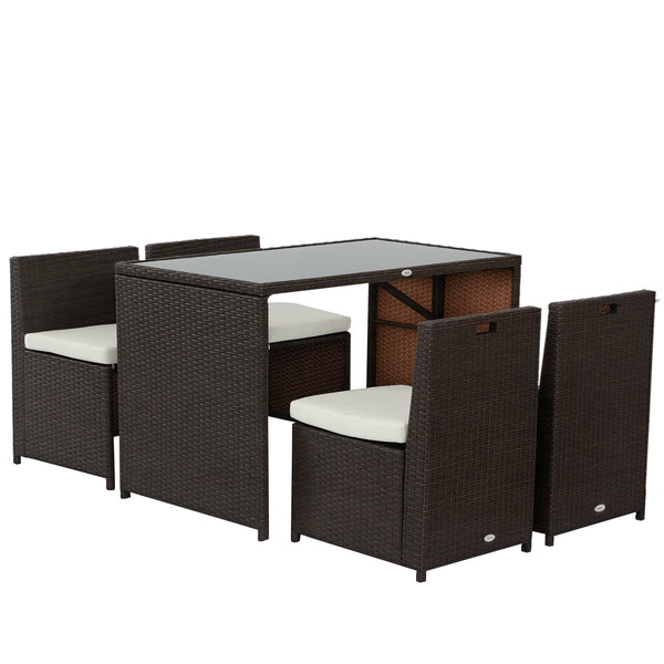Polyrattan Gartenmöbel Set wetterfest für 4 Personen mit Tisch