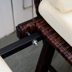 Polyrattan Gartensofa 2-Sitzer klappbar Braun
