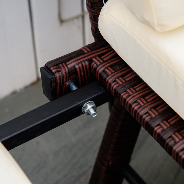 Polyrattan Gartensofa 2-Sitzer klappbar Braun