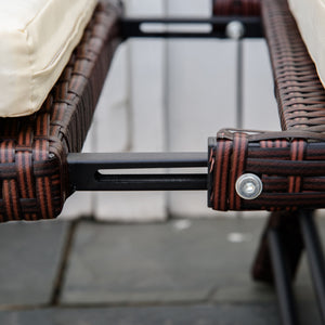 Polyrattan Gartensofa 2-Sitzer klappbar Braun