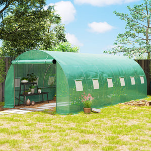 Polytunnel Gewächshaus begehbar mit Rolltür und Stahlrahmen