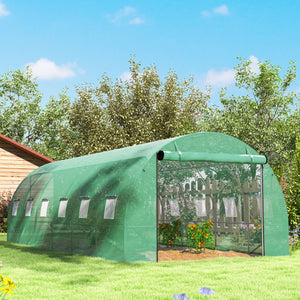 Polytunnel Gewächshaus begehbar mit Rolltür und Stahlrahmen