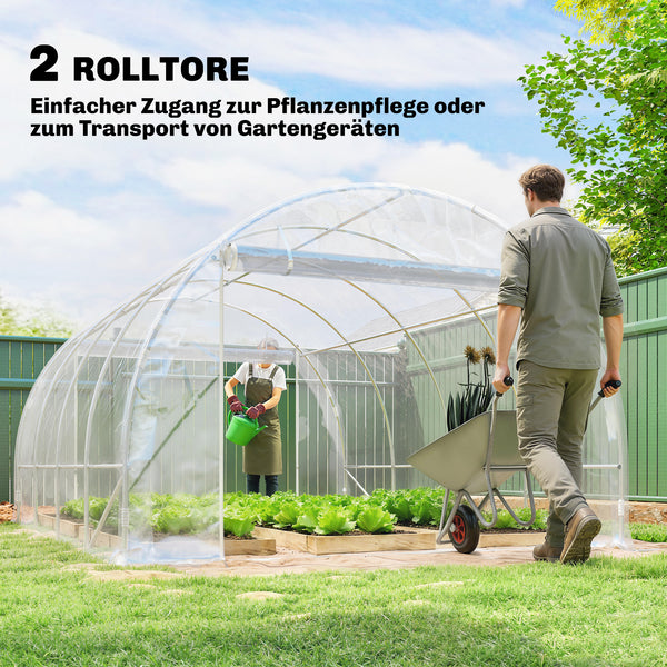 Polytunnel Gewächshaus begehbar UV-beständig transparent