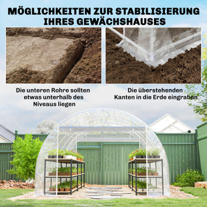 Polytunnel Gewächshaus begehbar UV-beständig transparent