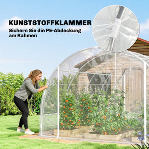 Polytunnel Gewächshaus begehbar UV-beständig transparent