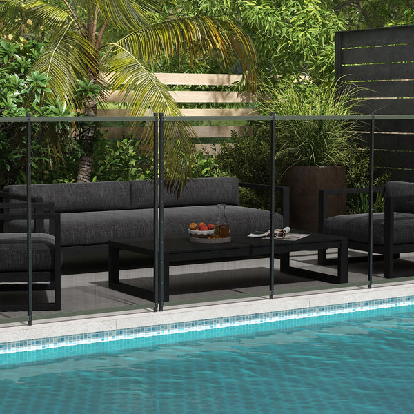Poolzaun Sicherheitszaun für Kinder 365x126cm Aluminium schwarz