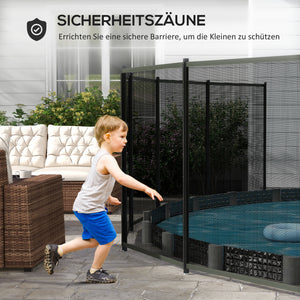 Poolzaun Sicherheitszaun für Kinder 365x126cm Aluminium schwarz