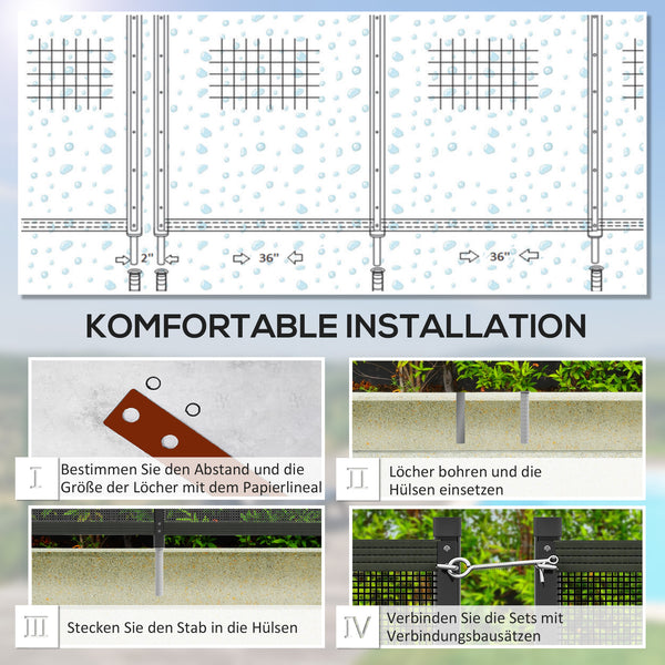 Poolzaun Sicherheitszaun für Kinder 365x126cm Aluminium schwarz