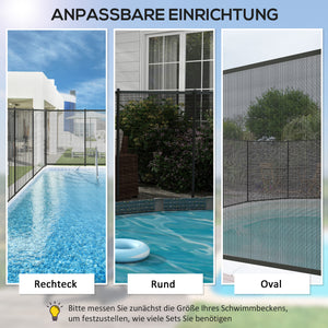 Poolzaun Sicherheitszaun für Kinder 365x126cm Aluminium schwarz