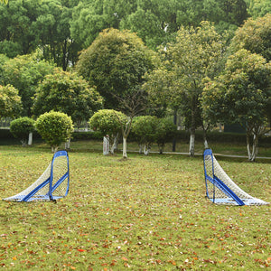 Pop-Up Fussballtore 2er Set faltbar 123x80x80cm Blau