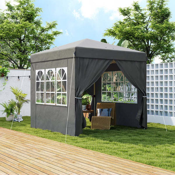 Pavillon Pop-up Gartenzelt mit Seitenwänden UPF50 2,5x2,5m