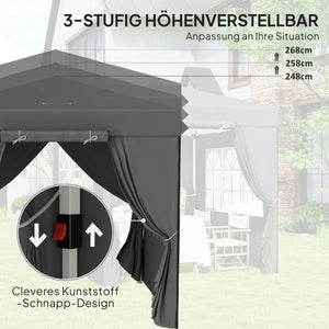Pavillon Pop-up Gartenzelt mit Seitenwänden UPF50 2,5x2,5m