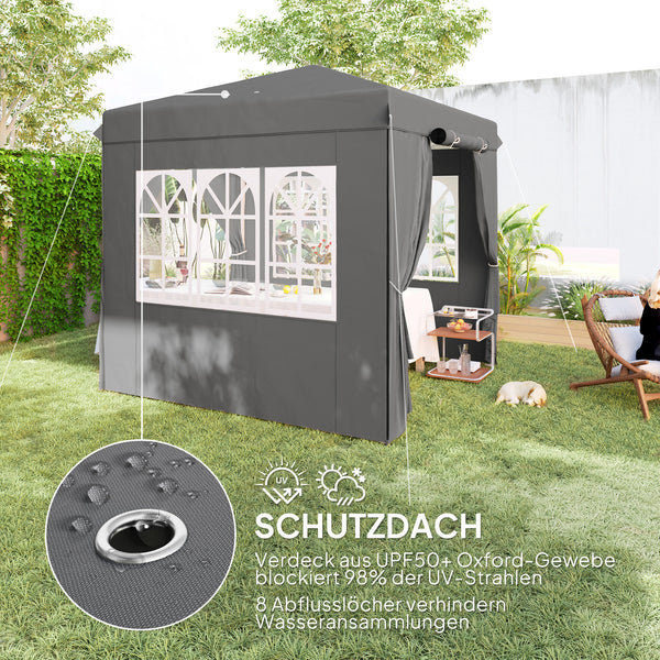 Pavillon Pop-up Gartenzelt mit Seitenwänden UPF50 2,5x2,5m
