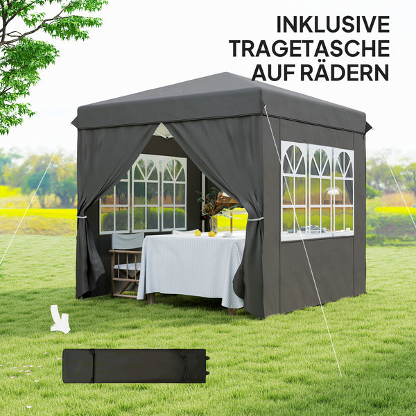 Pavillon Pop-up Gartenzelt mit Seitenwänden UPF50 2,5x2,5m