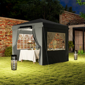 Pavillon Pop-up Gartenzelt mit Seitenwänden UPF50 2,5x2,5m