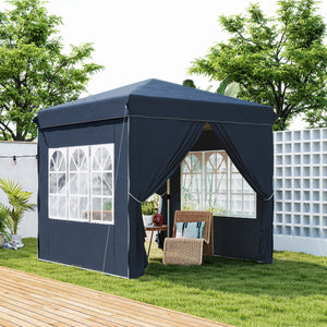 Pop-up Pavillon mit Seitenwänden Tragetasche und UV-Schutz 2,5x2,5m