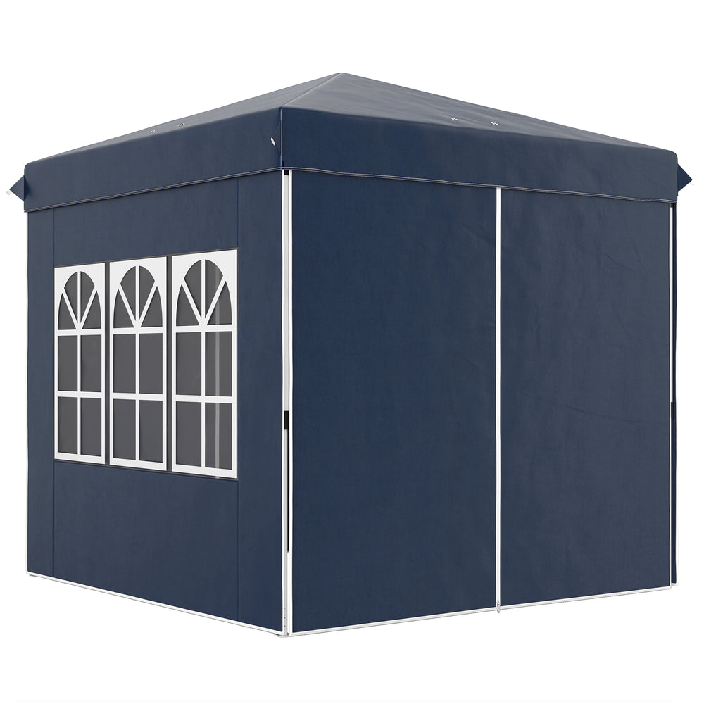 Pop-up Pavillon mit Seitenwänden Tragetasche und UV-Schutz 2,5x2,5m