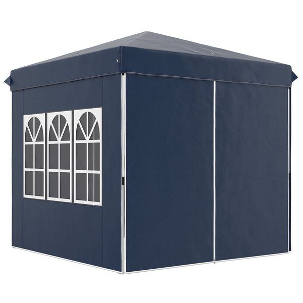 Pop-up Pavillon mit Seitenwänden Tragetasche und UV-Schutz 2,5x2,5m