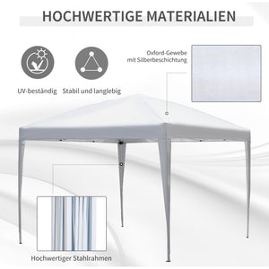Pop-Up Pavillon 295x295m mit UV-Schutz Weiss