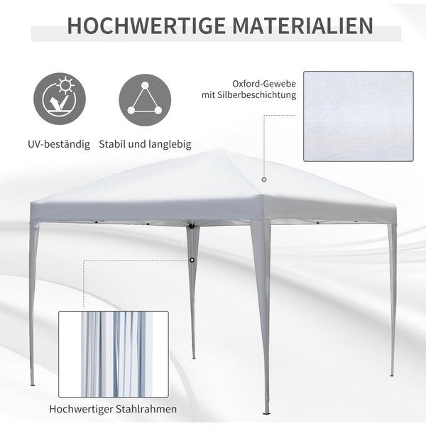 Pop-Up Pavillon 295x295m mit UV-Schutz Weiss