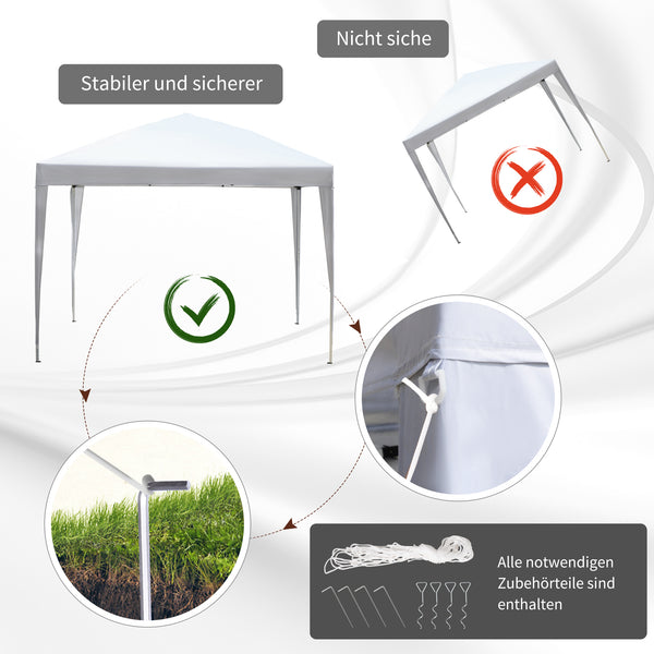 Pop-Up Pavillon 295x295m mit UV-Schutz Weiss