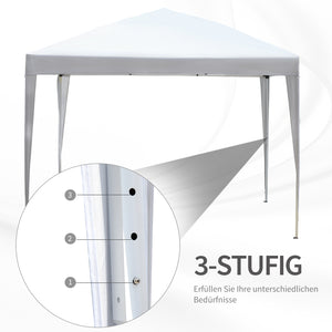 Pop-Up Pavillon 295x295m mit UV-Schutz Weiss