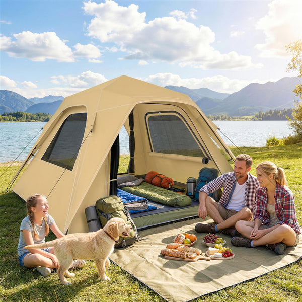 Pop-Up-Zelt Kuppelzelt wasserdicht für 2-3 Personen mit Fenstern