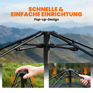 Pop-Up-Zelt Kuppelzelt wasserdicht für 2-3 Personen mit Fenstern