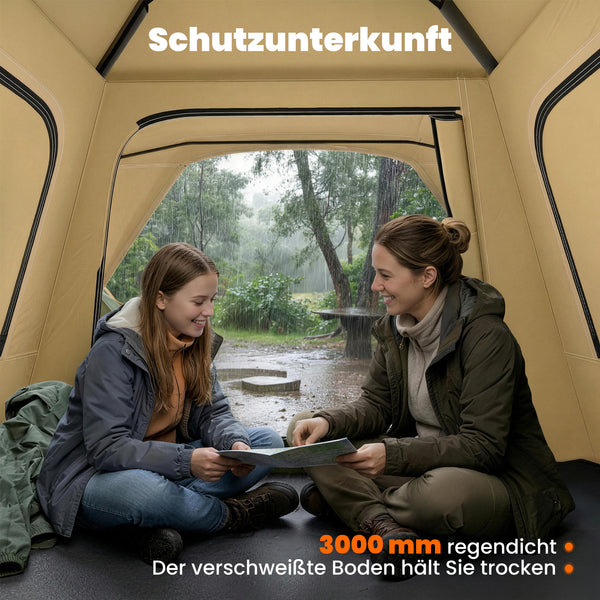 Pop-Up-Zelt Kuppelzelt wasserdicht für 2-3 Personen mit Fenstern