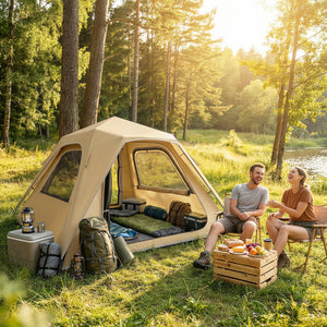 Pop-Up-Zelt Kuppelzelt wasserdicht für 2-3 Personen mit Fenstern