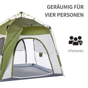 Pop-up-Zelt wetterfest mit automatischem Aufbau für 4 Personen