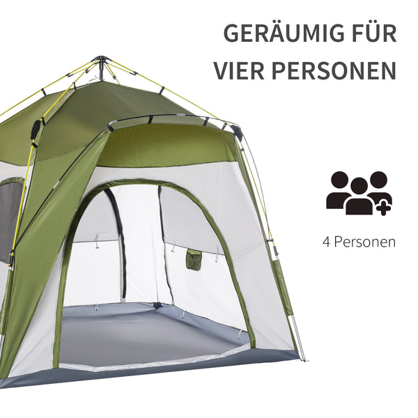 Pop-up-Zelt wetterfest mit automatischem Aufbau für 4 Personen