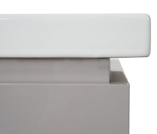 Premium Waschbecken mit Unterschrank hochglanz 90cm grau