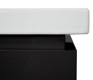 Premium Waschbecken mit Unterschrank hochglanz 90cm schwarz