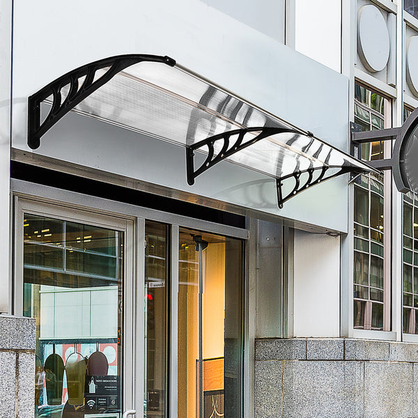 Pultvordach für Haustür aus Polycarbonat & Aluminium transparent