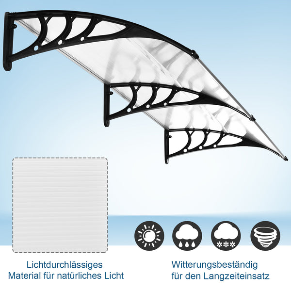 Pultvordach für Haustür aus Polycarbonat & Aluminium transparent