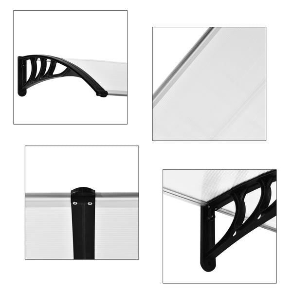 Pultvordach für Haustür aus Polycarbonat & Aluminium transparent