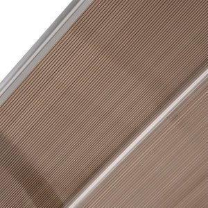 Pensilina addossata, policarbonato, protezione UV, 75x195x23cm, marrone