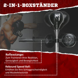 Punchingball höhenverstellbar drehbar mit Boxbandagen für Training