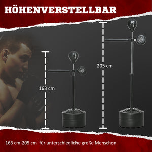 Punchingball höhenverstellbar drehbar mit Boxbandagen für Training