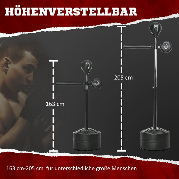 Punchingball höhenverstellbar drehbar mit Boxbandagen für Training