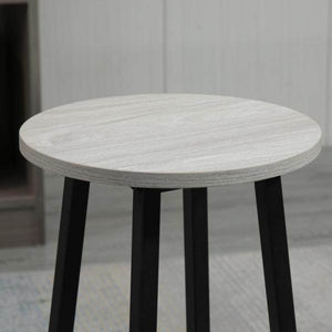 Bartisch-Set im Industriedesign, 6-teilig, 2 Tische und 4 Barhocker, Grau + Schwarz